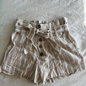 Abercrombie & Fitch Striped Linen Shorts